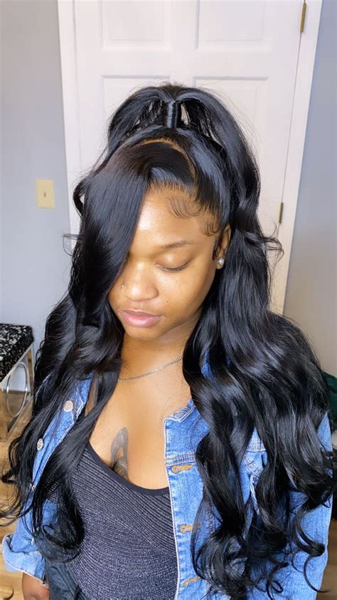 half up half down weave styles